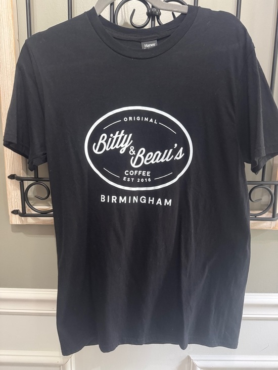 Hanes Other - Hanes Black Short-Sleeve Tee with White Bitty & Beau's Coffee Logo